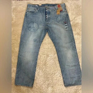 Levis 501 150th year limited peace love mens jeans size 42X32